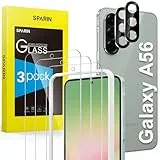 SPARIN für Samsung Galaxy A56 5G Panzer Schutz Glas, 3 Stück Schutzfolie und 2 Stück Kameraschutz mit Montage Rahmen, 9H Härte, Anti-Bläschen,HD-Klar