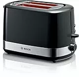 Bosch Kompakt Toaster ComfortLine TAT6A513, für 2 Scheiben, integrierter Brötchenaufsatz, mit Auftau-/Aufwärmfunktion, 800W, schwarz