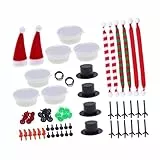 FRCOLOR Miniatur Weihnachtsdeko Snowman DIY Miniatur Schneemann Figuren Puppenhaus Zubehör für Xmas Party Mini Haus Accessoires Weihnachtsdeko für Basteln und Szene Gestaltung