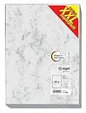 SIGEL T1080 Hochwertiges Marmor-Papier A4 grau (250 Blatt, 90 g) beidseitig marmoriert, Briefpapier, Speisekarte, XXL-Superpack wie DP371