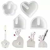 4 Silikonformen Gießformen, FORMVERSITY Gießform Kerzenhalter Silikonform Weihnachten, Gipsformen Zum Gießen, Seifenformen Silikon Gießform Kerzenhalter für Stabkerzen Teelichter Blumenarrangement