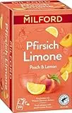 MILFORD Pfirsich Limone | Früchtetee mit Pfirsich-Zitronen-Aroma | 20 Teebeutel