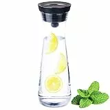 AMAYGA Glas-Karaffe,1200ml Glas Karaffe Krug mit Deckel und Auslauf, Wasserkaraffe, Eistee Krug, Saft Krug, für hausgemachte Getränke/Eistee/Milch/Kaffee/Wein
