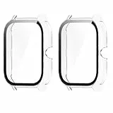 WIIKAI 2 Pack Hülle mit Glas Displayschutz Kompatibel mit Nerunsa P66D Smartwatch 1,85 Zoll,P66,P66ED Rundum Schutzhülle Schutz Case.(transparent)