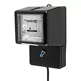 REV Strommessgerät, Zwischenzähler mit Stecker f. Steckdose, ungeeicht, 1,5m, schwarz