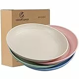 Greentainer Teller Set 4er 22,3cm Essteller aus PP, Modern & Gesund Speiseteller,Pizzateller,Kuchenteller,Unzerbrechlich Plate für Salat, Dessert, Frühstück|Mikrowellen & Spülmaschinenfest,BPA Frei