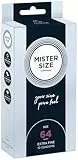 MISTER SIZE Kondome – Extra Dünn & Hauchzart – Gefühlsecht & Extra Feucht – Perfekte Passform – Aus Naturkautschuk-Latex für Natürliches Gefühl & Höchste Sicherheit (10er Pack, 64mm)