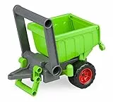 Lena 04214 - EcoActives Anhänger grün, Hänger ca. 20 cm für EcoAktives Traktor, Anhänger aus Kunststoff mit natürlichem Holzgeruch durch Holzanteil, Spielfahrzeuganhänger für Kinder ab 2 Jahre