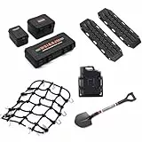 Ezweiji 8-TLG RC Crawler Zubehör Set 1/10, RC Auto Dachdekoration inkl. Gepäcknetz RC und Scale Deko Kit passend für 1:10 Modelle wie Traxxas TRX-4,Axial SCX10 III,Absima Sherpa (Schwarz 1/10)