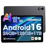 RebotAi 2026 Neuestes Tablet 11 Zoll Android 16 mit Gemini AI, 24GB RAM +128GB ROM, GMS Widevine L1, WiFi 6 & BT 5.3, Dünn und leicht Tablet mit Gesichtserkennung