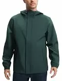 Libin Regenjacke Herren Wasserdicht Atmungsaktiv Leichte Outdoorjacke Regenmantel Windbreaker Windjacke Mit Kapuze 4 Taschen Freizeitjacke für Wandern Golf Radfahren Laufen Outdoor, Dunkelgrün XXL