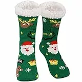 Niofind Kuschelsocken für Herren Damen, Warme Stoppersocken Rutschfest Wintersocken Hüttensocken, Flauschig Weihnachtssocken, Winter Thermosocken Haussocken mit ABS Stopper Weihnachten…