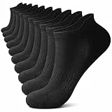 FALARY Sneaker Socken Herren Damen Kurze Socken Baumwolle Atmungsaktive Sportsocken Laufsocken Outdoor Running Socken Schwarz 43-46 10 Paar