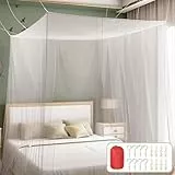 Moskitonetz 200 x 220 x 200 cm, Moskitonetz Bett, Feinmaschig und langlebig, Mosquito Net Bed für Zuhause und Camping Geeignet.