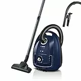Bosch Staubsauger mit Beutel Serie 4 BGD38BU2, nachhaltig, Hygiene-Filter, 10 Jahre Motorgarantie, Zubehör-Clip, Polsterdüse, Fugendüse, hohe Saugkraft, Made in Germany, 600 W, blau