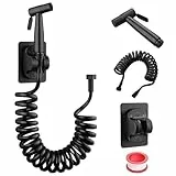DEANKEJI 3 Meter PE Handbrause Toilette-Set, Schwarz Toiletten-Hochdruckdüse, Toiletten-Hochdruckspritzpistole, Hand-Bidet-Sprühset, für Küche, Bad, Hotel