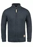 !Solid SDPoul Herren Strickjacke Cardigan Grobstrick Pullover mit Stehkragen Baumwollmischung Regular fit, Größe:XL, Farbe:Insignia Blue Melange (8991)