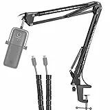 YOUSHARES Wave1 Mikrofon Arm - Wave 3 Mikrofonständer Mikrofonarm Mikrofon Halter mit Klipp Montage Boom Arm kompatibel mit Elgato Wave 1/3 Kondensator Mikrofon, für 3/8' bis 5/8' Adapter Mic