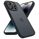 HGH Matt Hülle für iPhone 14 Pro Kameraschutz, Stoßfest Militärstandard FallSchutz Handyhülle für iPhone 14 Pro, Durchscheinende Rückseite Schutzhülle, Anti-Fingerabdruck (Schwarz)