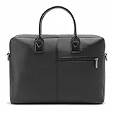 DAVIDOFF PARIS Handtasche - Herren Businesstasche aus echtem Leder in Schwarz - Laptoptasche für 13/14 Zoll -Elegante Akentasche für Arbeit und Büro