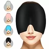 ACWOO Gel Kühlmütze Migräne Headache Relief Dehnbare Kopfschmerzen Mütze Cold Therapy Cap Schlafmaske, Heady Maske für Geschwollene Augen Stressabbau (Schwarz)