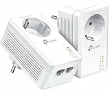 TP-Link Powerline Adapter Set TL-PA7027P KIT, WLAN 1000 Mbit/s mit Steckdose, Gigabit-Port, Plug & Play, kompatibel mit allen HomePlug AV/AV2, geeignet für Medien-Streaming