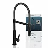 SCHÜTTE 79147 MIAMI Küchenarmatur 360° mit Soft Touch Schlauch, Einhebelmischer mit ausziehbarer, magnetischer Geschirrbrause, Mischbatterie für die Spüle, Wasserhahn Küche Schwarz Matt