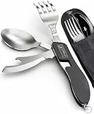 ORBLUE Campingbesteck Klappbar 2 Pack – 4-in-1 Outdoor Besteckset mit Messer, Gabel, Löffel & Flaschenöffner für Camping, Wandern und Reisen