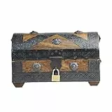 Brynnberg Piraten-Schatztruhe-Aufbewahrungsbox – robuste Holz- und Metallkonstruktion – Vintage-Design – klein mit Schloss 20 x 11 x 11 cm
