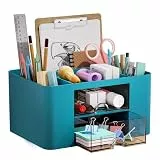 Marbrasse Schreibtisch Organizer mit Schubladen,Multifunktional Stiftehalter Schreibtisch mit Fächer Schubladen,Büro Organizer Schreibtisch und Zubehör (Dunkelgrün)