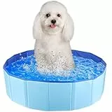 Faltbarer Hundepool,Hundepool Klein,Hunde Planschbecken,Planschbecken für Haustiere,Hund Schwimmbecken Tragbare,Hundepool Schwimmbad,PVC Hunde Pool für Kleine Hunde Katze(50x8cm)