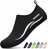 Sixspace Badeschuhe Herren Wasserschuhe Schwimmschuhe Männer Frauen Strandschuhe Barfußschuhe für Strand,Pool,Meer,Wassersport,Tauchen,Surfen,Aqua Cycling(Schwarz 44 EU)