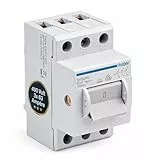 Hager SH363N Hauptschalter 63A 3-polig für Hutschiene, Ausschalter 400V AC, Kompaktschalter für Unterverteilung Hauptverteilung Schaltschrank DIN-Schiene 35mm 3x63 Ampere