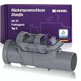 KESSEL Rückstauverschluss Staufix DN 70 Typ 2 | kompakte mechanische Rückstausicherung fäkalienfreies Abwasser | 2 Klappen + handverriegelbarer Notverschluss | korrosionsfrei für Sanierung | EN 13564