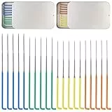 Ekalee 20 Stück Filznadeln Bunte Wolle Filzen Nadel Werkzeug Set mit 2 Arten Nadeln Sternpunkt Filznadeln und Dreieckige Nadeln 36 Gauge 38 Gauge 40 Gauge