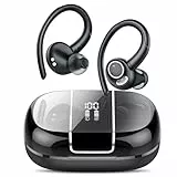 VKROBAG Bluetooth Kopfhörer Sport, Kopfhörer Kabellos Bluetooth 5.3 mit ENC Mikrofon, 48Std Premium-Tiefbass Wireless Earbuds mit LED Anzeige, Leichtes Design, IPX7 wasserdichte Ohrhörer with Earhook