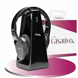 Casativo Digitaler Stereo-Funk-Kopfhörer mit 2-in-1 Funk- & Ladestation – kabellos, 30 m Reichweite, kristallklarer Sound, bequem & leicht, schwarz