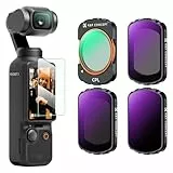 K&F Concept magnetisches Filter Set, kompatibel mit DJI Osmo Pocket 3, 4er Pack CPL, ND16, ND64, ND256 Filter, Osmo Pocket 3 Zubehör, (Aluminiumrahmen)