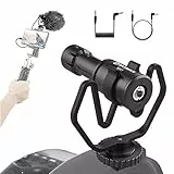 Moman Externes Video Mikrofon, MA1 Camcorder Shotgun Mikrofone mit Windschutz Stoßdämpferhalterung für Canon Sony Nikon Panasonic Smartphone Laptop, DSLR Kamera Richtmikrofon