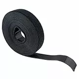 Klett-Kabelbinder - 20mm x 10m - Klettband für Kabel - zuschneidbar, schwarz