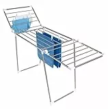 WENKO Flügel Wäschetrockner Mod. Profi Plus Edelstahl flach zusammenklappbar Silber matt