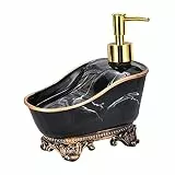 Stgfyxgs Seifenspender Nachfüllbare Lotionspender Pumpflasche Flüssigseife Behälter mit Elegantem Design Und Sicherem Verschluss für Bad Küche Dekoration, Schwarz