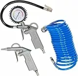 Güde Druckluft-Set 3-tlg. Metall (3-teilig: Reifenfüller, Spiralschlauch 5 m, Ausblaspistole (jeweils mit Stecknippel) für Kompressoren bis max. 10 bar)