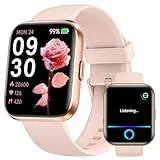 Smartwatch Damen mit Telefonfunktion Alexa, 1,85' HD AMOLED-Display Smart Watch, 110+ Sportmodi Fitnessuhr Damen mit Herzfrequenz/Schlaf/SpO2/Schrittzähler, 3ATM Wasserdicht Sportuhr für iOS Android