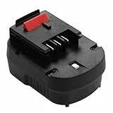 Powerextra Verbesserter NI-MH-Ersatzakku, 12 V, 3700 mAh, kompatibel mit Black & Decker A1712 FS120B FSB12 HPB12 A12-XJ A12EX FS120B FSB12