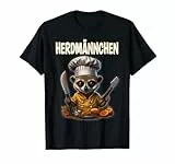 Herdmännchen Küche Herd Geschenk für Köche Damen T-Shirt Schwarz Reguläre Passform Kurzarm [1981507031] S