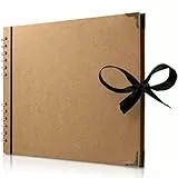 28 x 22 cm Sammelalbum mit 50 braunen Seiten Scrapbook-Album aus dickem Kraftpapier, lösungsmittelfreies Fotoalbum, Spiralalbum, gestalten Sie Ihr eigenes Fotobuch für Kunst- und Bastelprojekte