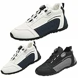 Generisch Schuhe Damen Sneaker Mit Drehverschluss Freizeitschuhe Damen Sportlich Turnschuhe Leder Laufcshuhe Atmungsaktiv Walkingschuhe rutschfest Straßenlaufschuhe Bequeme Outdoorschuhe Flache Sohle