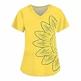 Saymany Kasaks Altenpflege, Medizinische Arbeitskleidung & Uniformen Ärztin Kostüm Basic Shirt Laborkittel, Berufsbekleidung Pflege Kasack Damen (3-Fluorescence Yellow, XL)