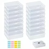 BORISCA 16 Stk Aufbewahrungsbox mit Deckel Klein, Spielkartenbox Transparent Kartenbox Plastik Kartenspiel Box Leere Organizerbox mit 16 Farbetiketten, Kunststoffbox mit Deckel (A) (A)